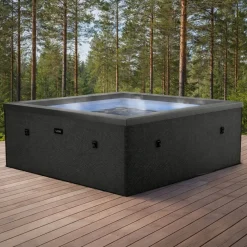 Ulkoporeallas Wave Spa Garda, 6 hlöä, 90 suutinta, WiFi, neliö, koottava, musta