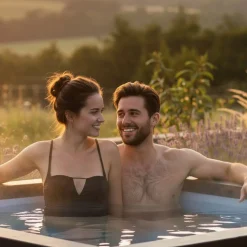 Ulkoporeallas Wave Spa Garda, 6 hlöä, 90 suutinta, WiFi, neliö, koottava, musta