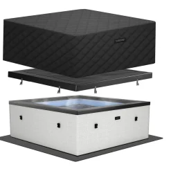 Ulkoporeallas Wave Spa Garda, 6 hlöä, 90 suutinta, WiFi, neliö, koottava, valkoinen