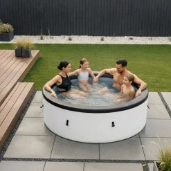 Ulkoporeallas Wave Spa Tahoe, 4 hlöä, 70 suutinta, WiFi, pyöreä, koottava, valkoinen