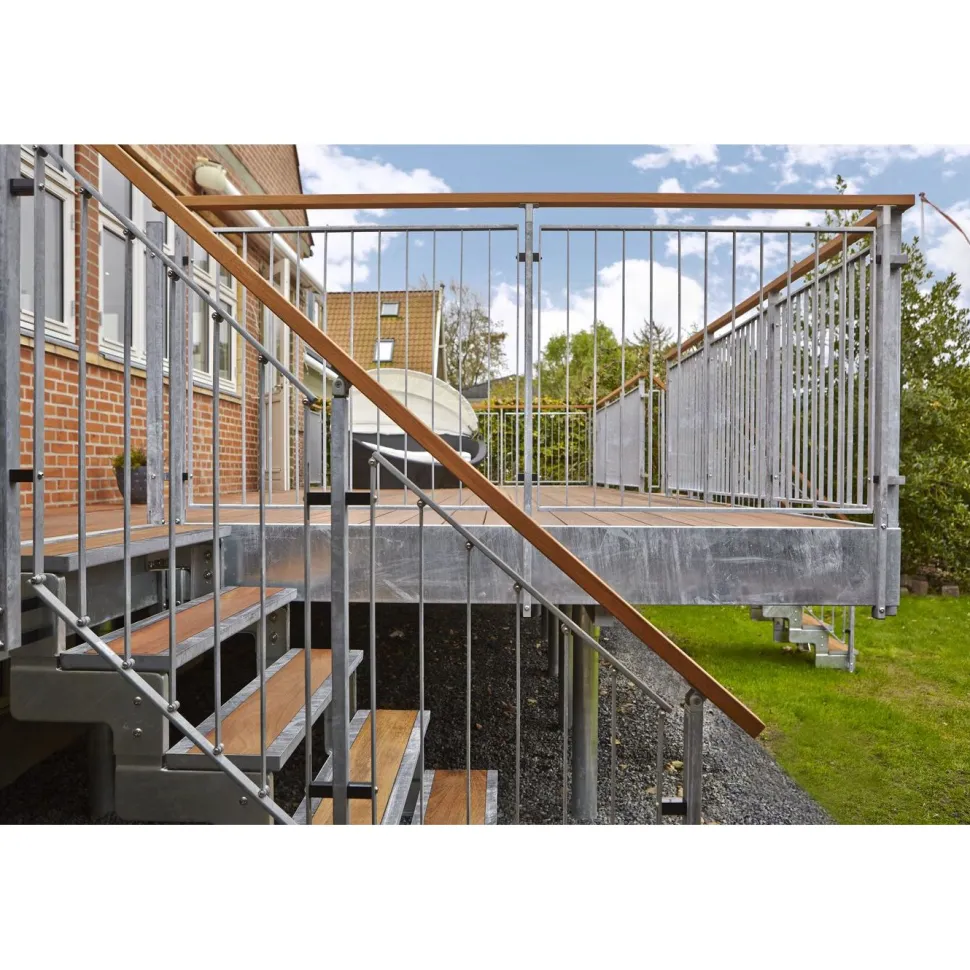 Ulkoportaat Dolle Gardentop puisille askelmille yhdellä kaiteella eri kokoja