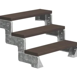 Ulkoportaat Dolle Gardentop Trimax yhdellä Nordic-kaiteella tummanruskea eri kokoja
