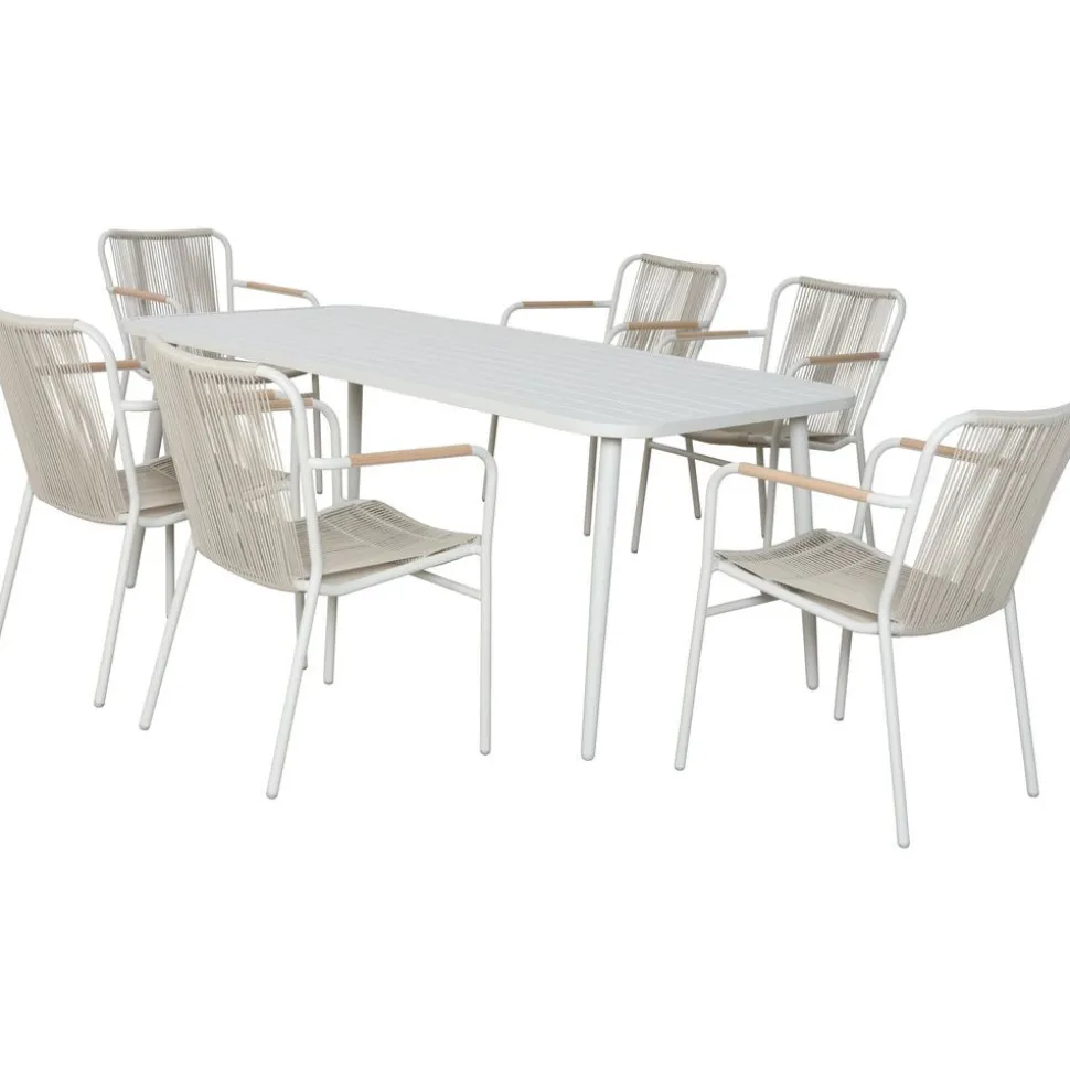Ulkoruokailuryhmä Green Land Kudo, pöytä + 6 tuolia