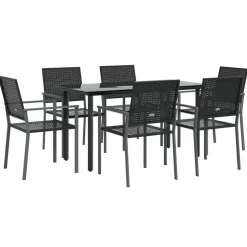 Ulkoruokailuryhmä polyrottinki ja teräs, 3-osainen