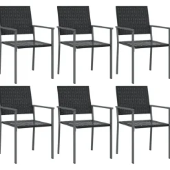 Ulkoruokailuryhmä polyrottinki ja teräs, 3-osainen
