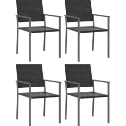 Ulkoruokailuryhmä polyrottinki ja teräs, 3-osainen