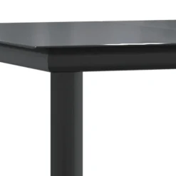 Ulkoruokailuryhmä, teräs/lasi, musta PVC rottinki, 3 osaa