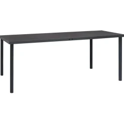 Ulkoruokapöytä antrasiitti 150x90x74 cm teräs