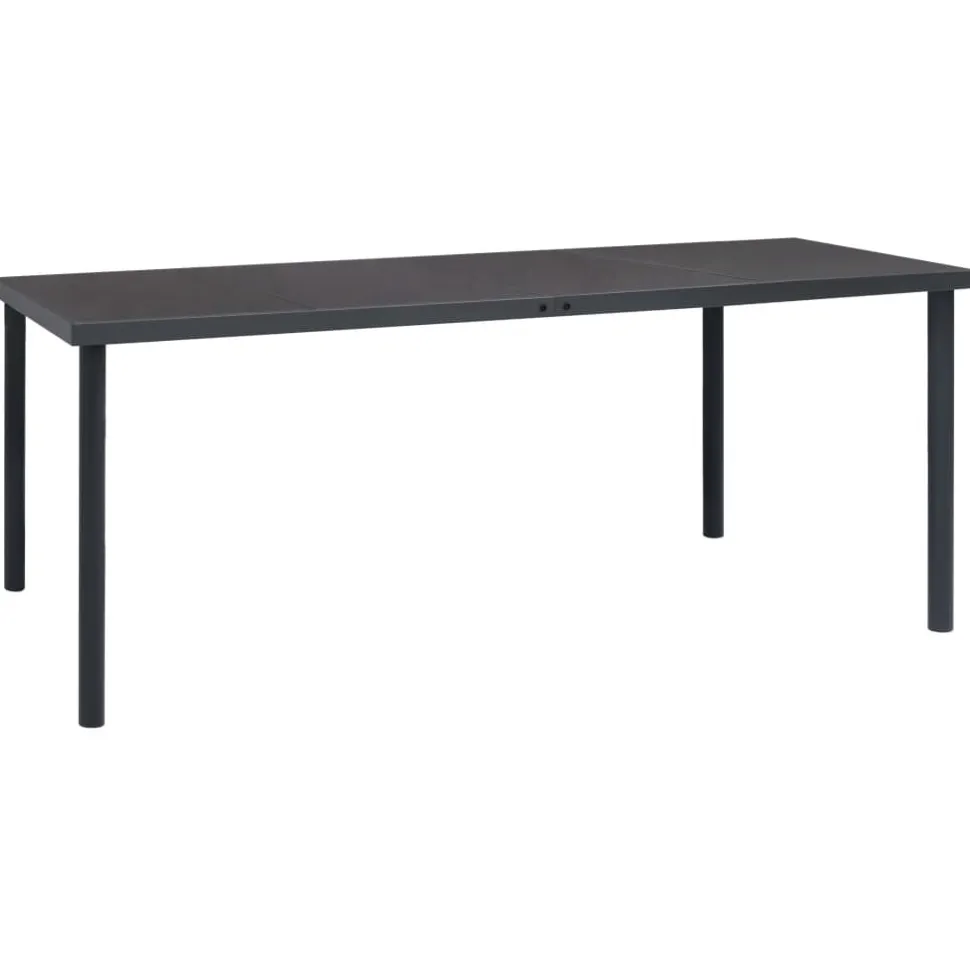 Ulkoruokapöytä antrasiitti 150x90x74 cm teräs