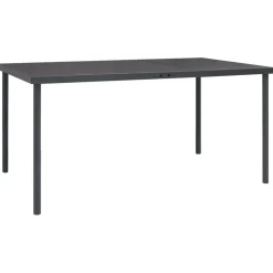 Ulkoruokapöytä antrasiitti 150x90x74 cm teräs