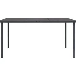 Ulkoruokapöytä antrasiitti 150x90x74 cm teräs