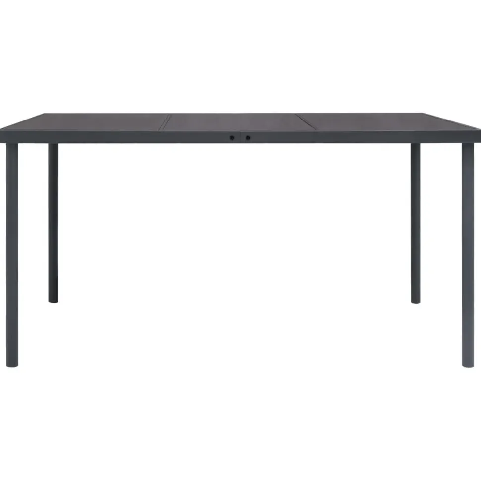Ulkoruokapöytä antrasiitti 150x90x74 cm teräs