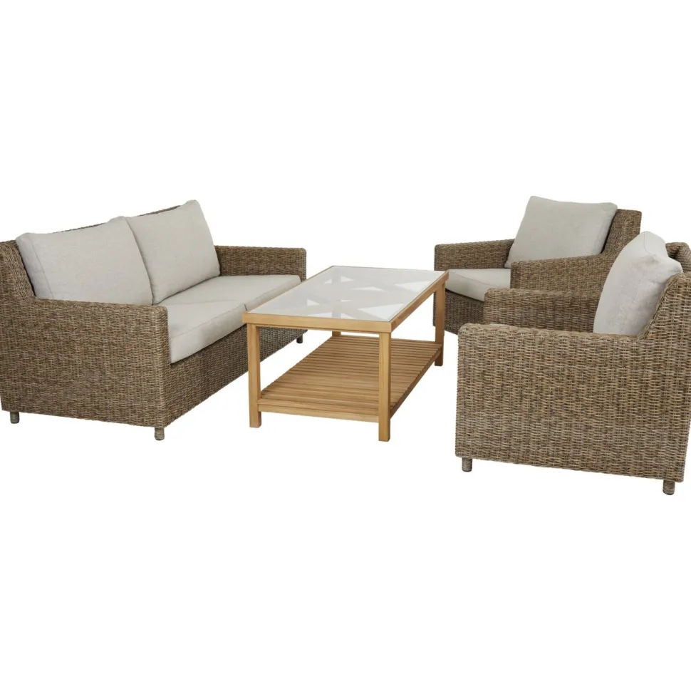 Ulkosohva Brafab Sandkorn, 2.5-istuttava, ruskea/beige