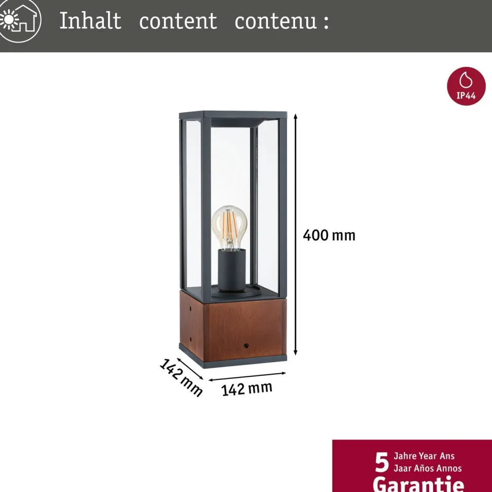 Ulkovalaisin Paulmann Timba, IP44, 40cm, puu