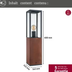 Ulkovalaisin Paulmann Timba, IP44, 40cm, puu