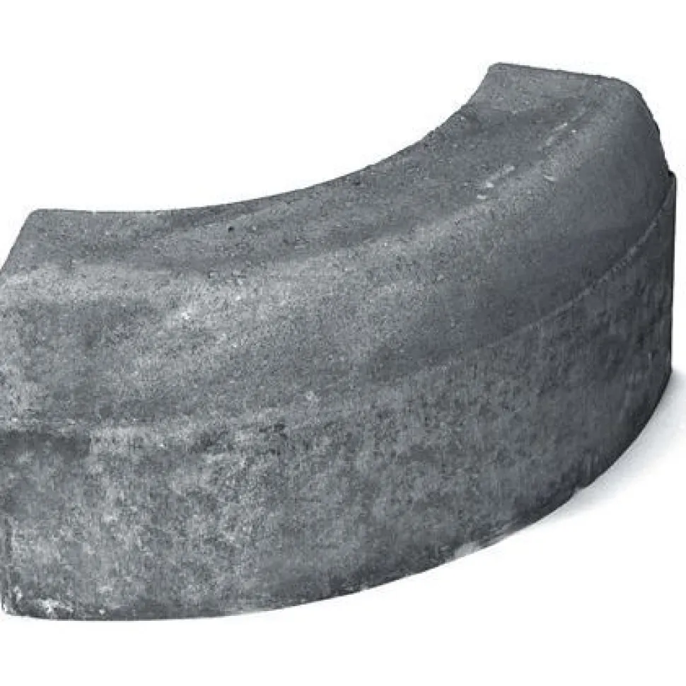 Upotettava reunakivi Rudus H8 kaarre R500 kupera 780x170x300 mm sileä harmaa