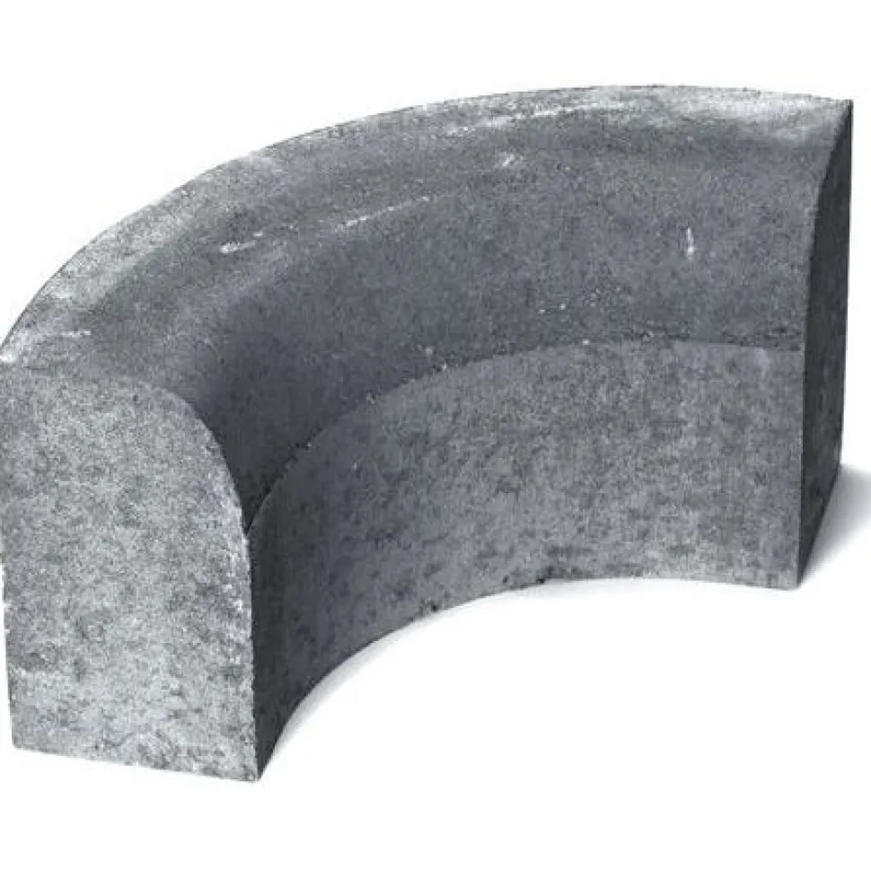 Upotettava reunakivi Rudus H11 kulma R250 kovera 493x170x300 mm sileä harmaa