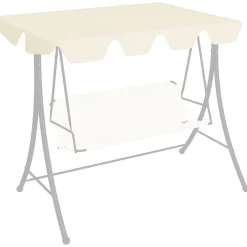 Vaihtokatos puutarhakeinuun kerma 192x147 cm 270 g/m²