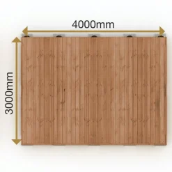Valmisterassi PatioN°rd Havu, 3x4m, kestopuu