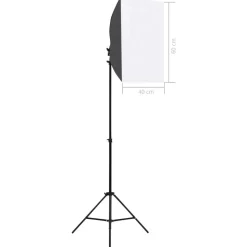 Valokuvastudiosarja 3 softbox-valoilla ja taustakankaalla