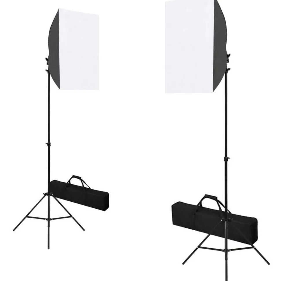 Valokuvastudiosarja 6 softbox-valoilla ja taustakankaalla