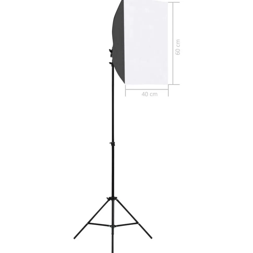 Valokuvastudiosarja 6 softbox-valoilla ja taustakankaalla