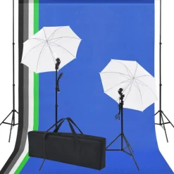 Valokuvastudiosetti 5 värillistä taustaa ja 2 varjoa