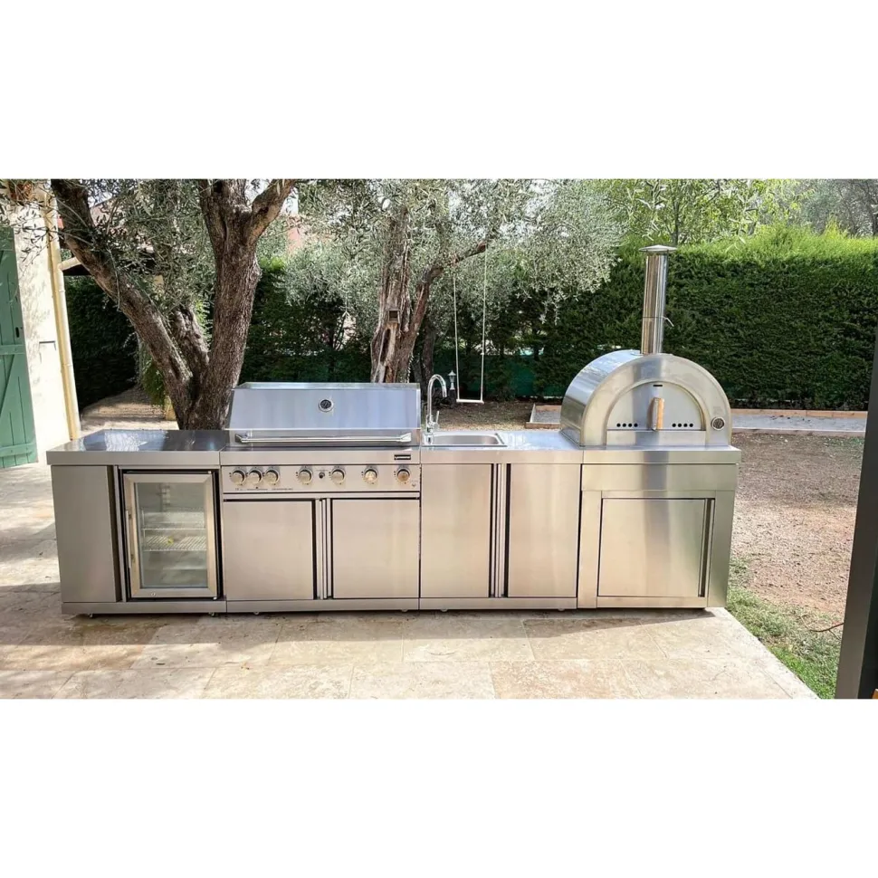 Vapaasti seisova kaasugrilli Myoutdoorkitchen Classic Line Stainless, 6 poltinta ja infrapunalämpö, rst