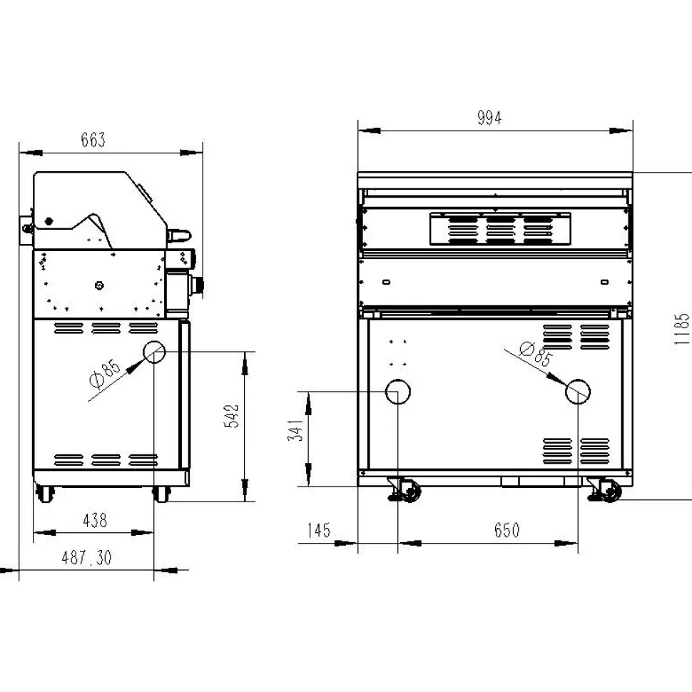 Vapaasti seisova kaasugrilli Myoutdoorkitchen Classic Line Stainless, 6 poltinta ja infrapunalämpö, rst