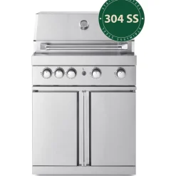Vapaasti seisova kaasugrilli 4 poltinta ja infrapunalämmitin Myoutdoorkitchen Stainless Collection