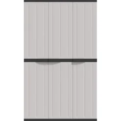 Varastokaappi puutarhaan harmaa ja musta 97x37x165 cm PP (64203)