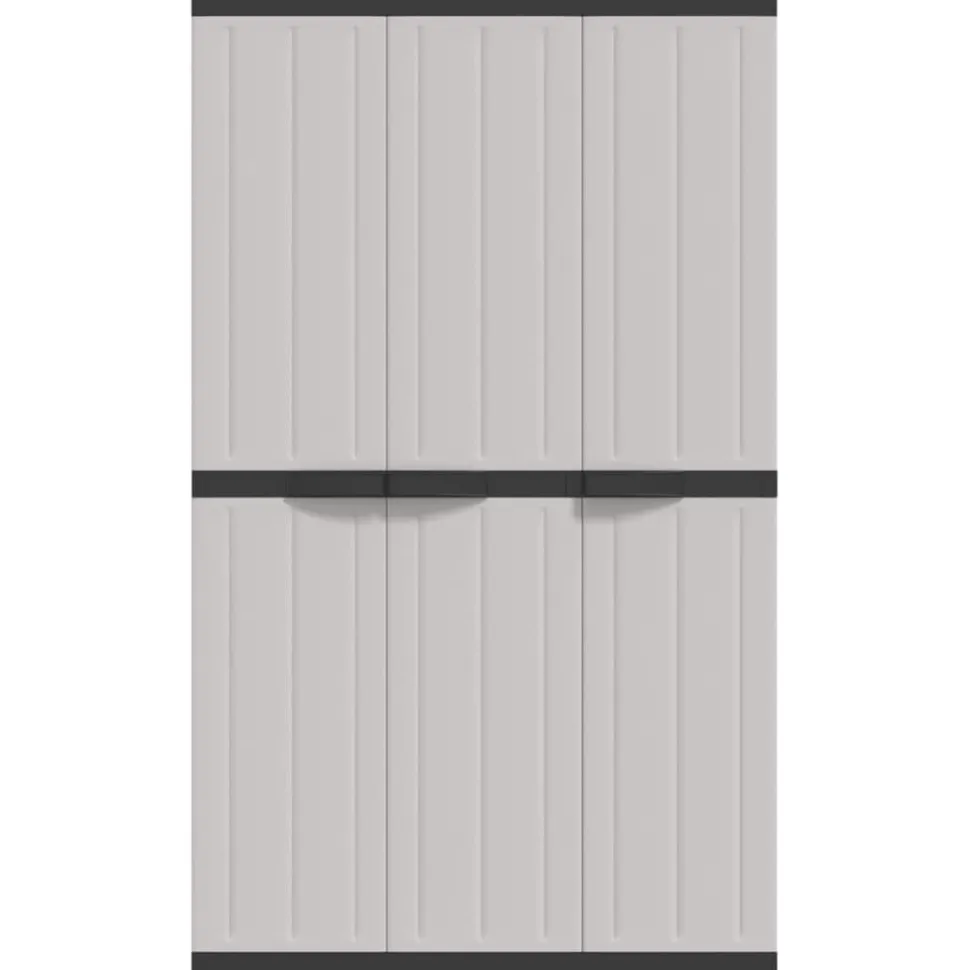 Varastokaappi puutarhaan harmaa ja musta 97x37x165 cm PP (64203)