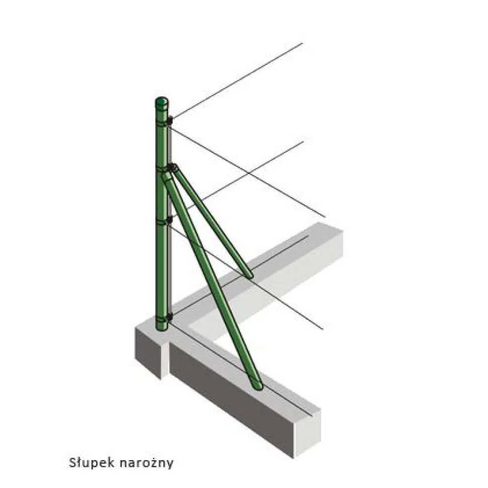 Verkkoaidan tukitolppa Ab Polar, pyöreä 38 mm korkeus 250 cm, harmaa