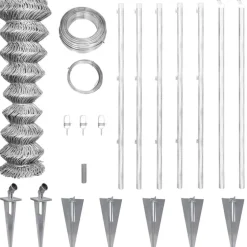 Verkkoaita tolpilla ja maapiikeillä galvanoitu teräs 15x1 m