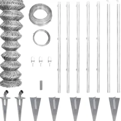 Verkkoaita tolpilla ja maapiikeillä galvanoitu teräs 15x1.5 m
