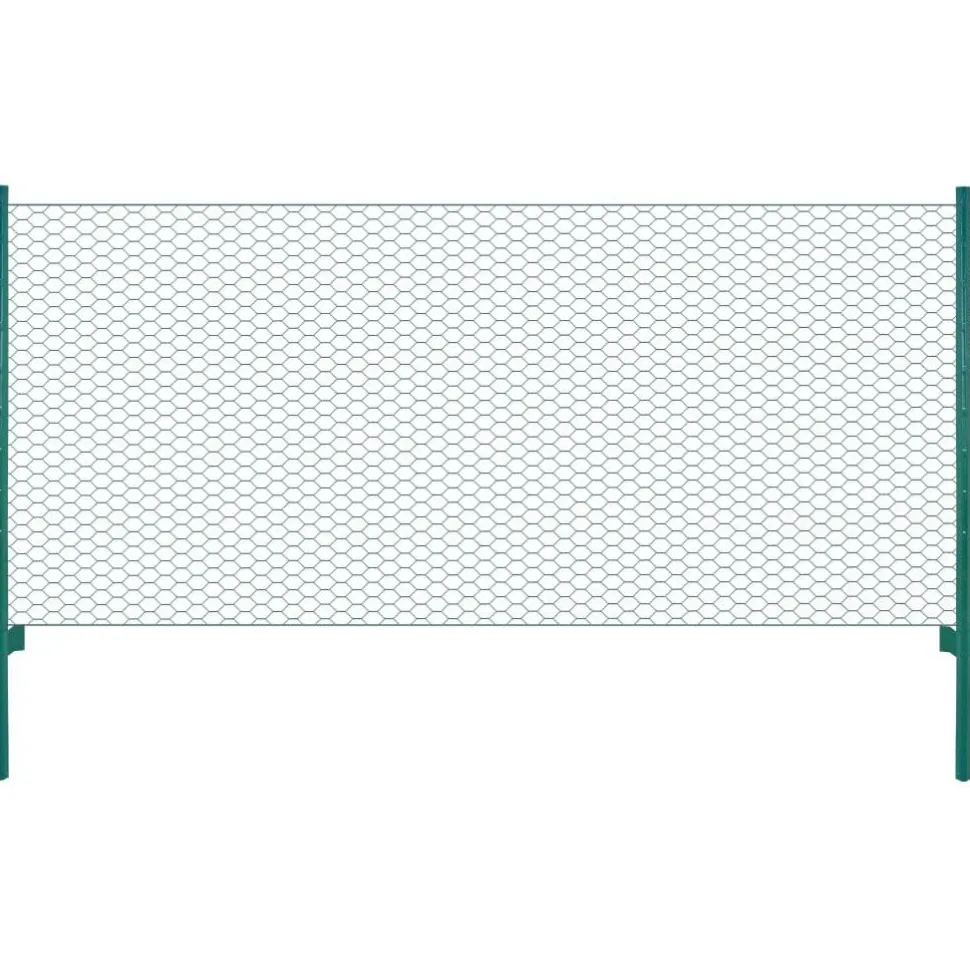 Verkkoaita tolpilla teräs 25x0.5m silmäkoko 25mm vihreä