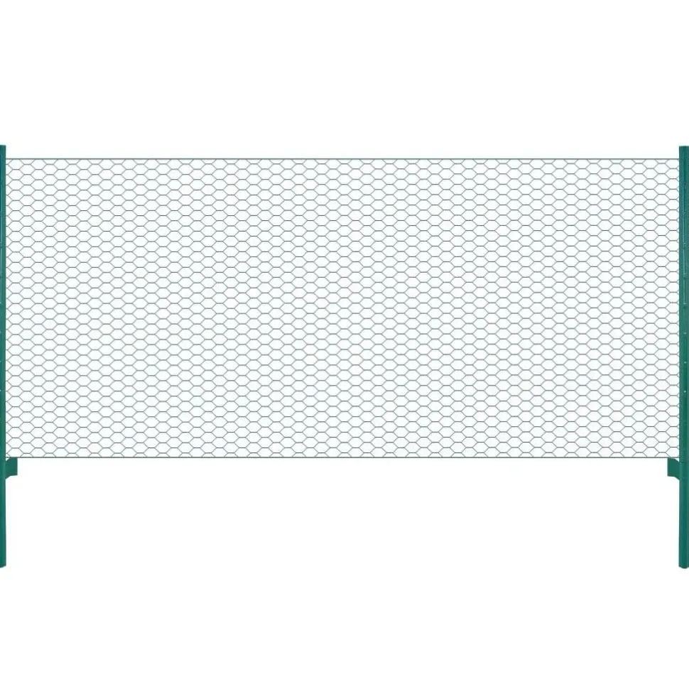 Verkkoaita tolpilla teräs 25x0.75m silmäkoko 50mm vihreä