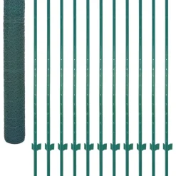 Verkkoaita tolpilla teräs 25x2m silmäkoko 13mm vihreä