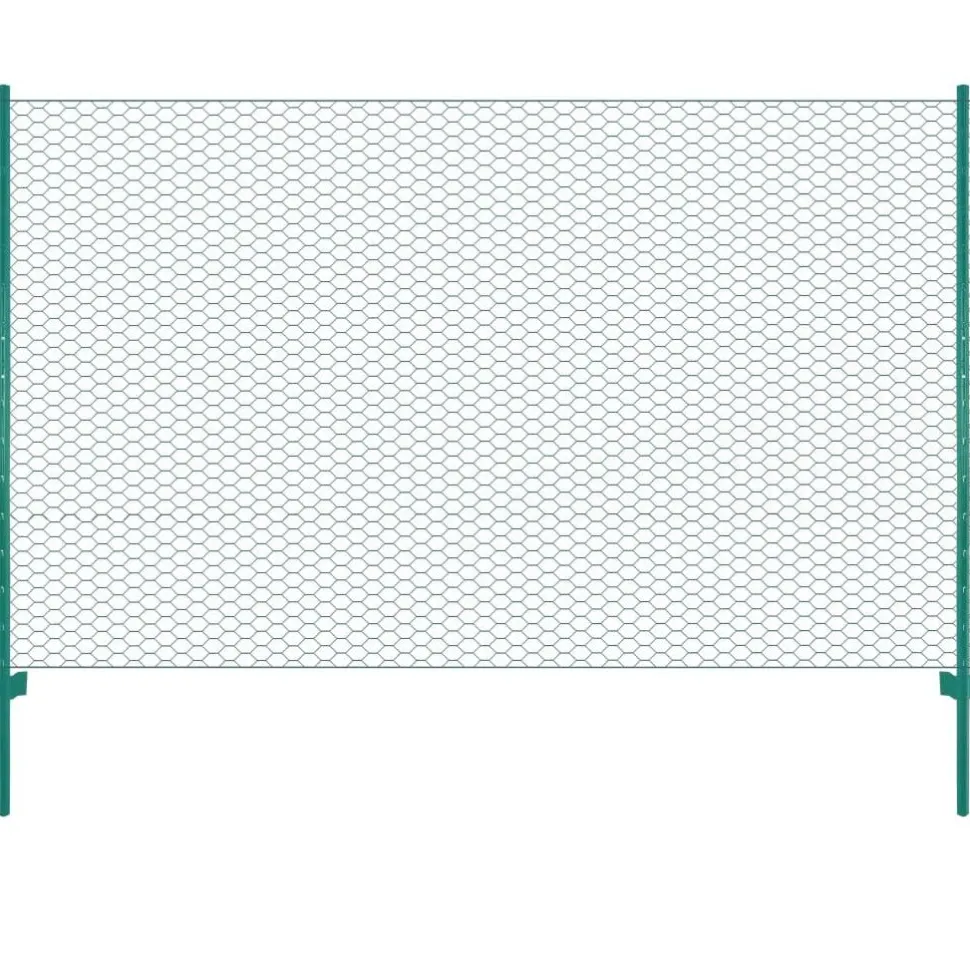 Verkkoaita tolpilla teräs 25x1.5m silmäkoko 50mm vihreä
