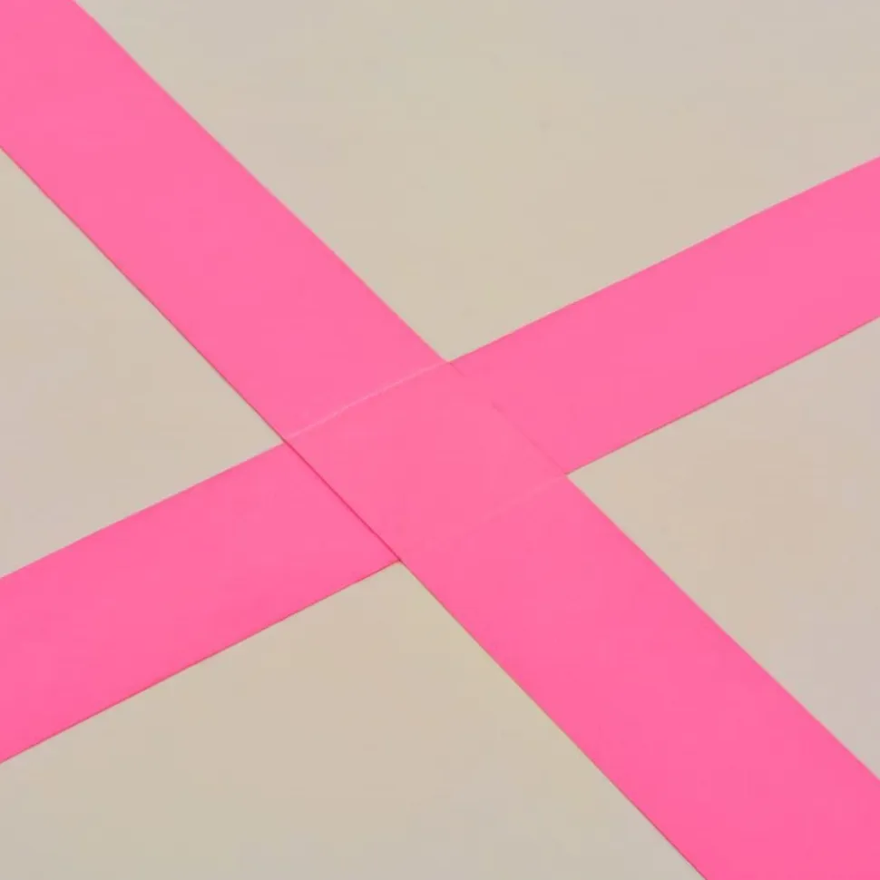 Voimistelumatto, täytettävä, pumpulla, 400x100x10cm, PVC, pinkki
