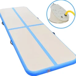 Voimistelumatto, täytettävä, pumpulla, 600x100x10cm, PVC, sininen