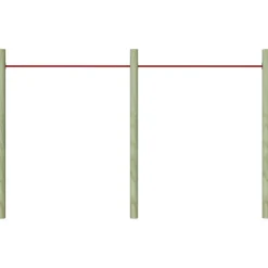 Voimistelutanko, 125cm, teräs, punainen, eri pakkauskokoja
