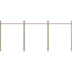 Voimistelutanko, 125cm, teräs, punainen, eri pakkauskokoja