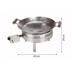 Wokkisetti GrillSymbol PRO-450 Ø 45 cm D-300 kaasupoltin säädinletkusetti