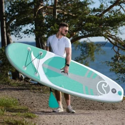 2x SUP-lautasetti Deep Sea Standard ilmatäytteinen 275 cm 15 PSI vihreä