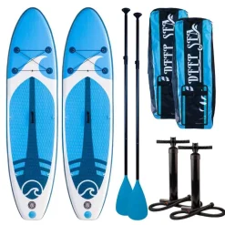 2x SUP-lautasetti Deep Sea Kayak Pro ilmatäytteinen 300 cm 15 PSI sininen