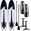 2x SUP-lautasetti Deep Sea XXL ilmatäytteinen 330 cm 15 PSI musta/valkoinen