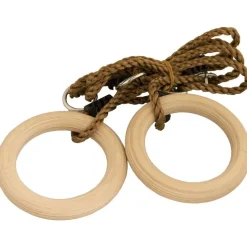 Voimistelurenkaat Nordic Play Active, Ø15.8cm, puiset, säädettävä köysi